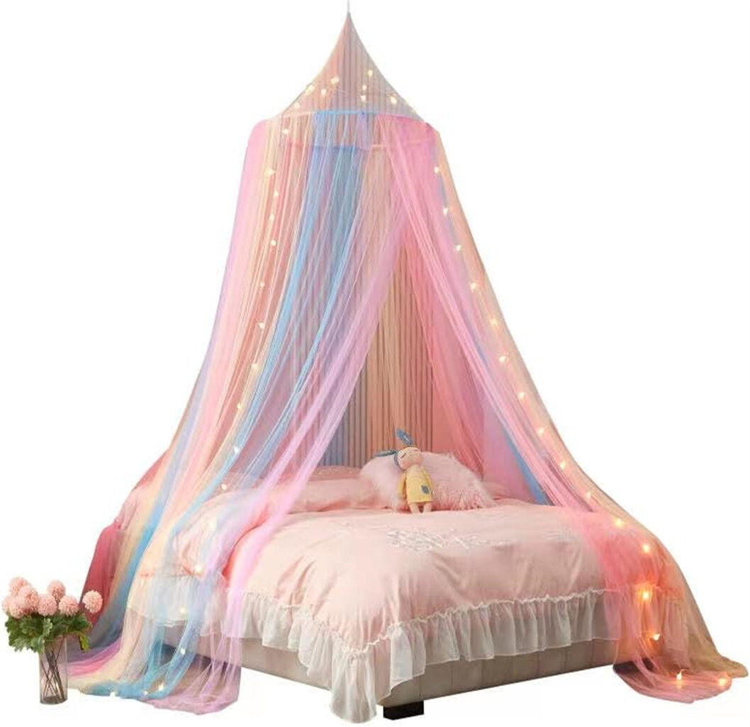Harriet Bee Morwenna Cotton Blend, Nylon Bed Canopy Pink