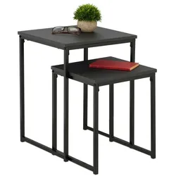 Relaxdays Beistelltisch 2er Set Schwarz