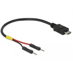Delock USB-Kabel USB-Micro-B Stecker, Pfostenstecker 2pol. 0.10 m Schwarz mit Pfostenstecker 85406