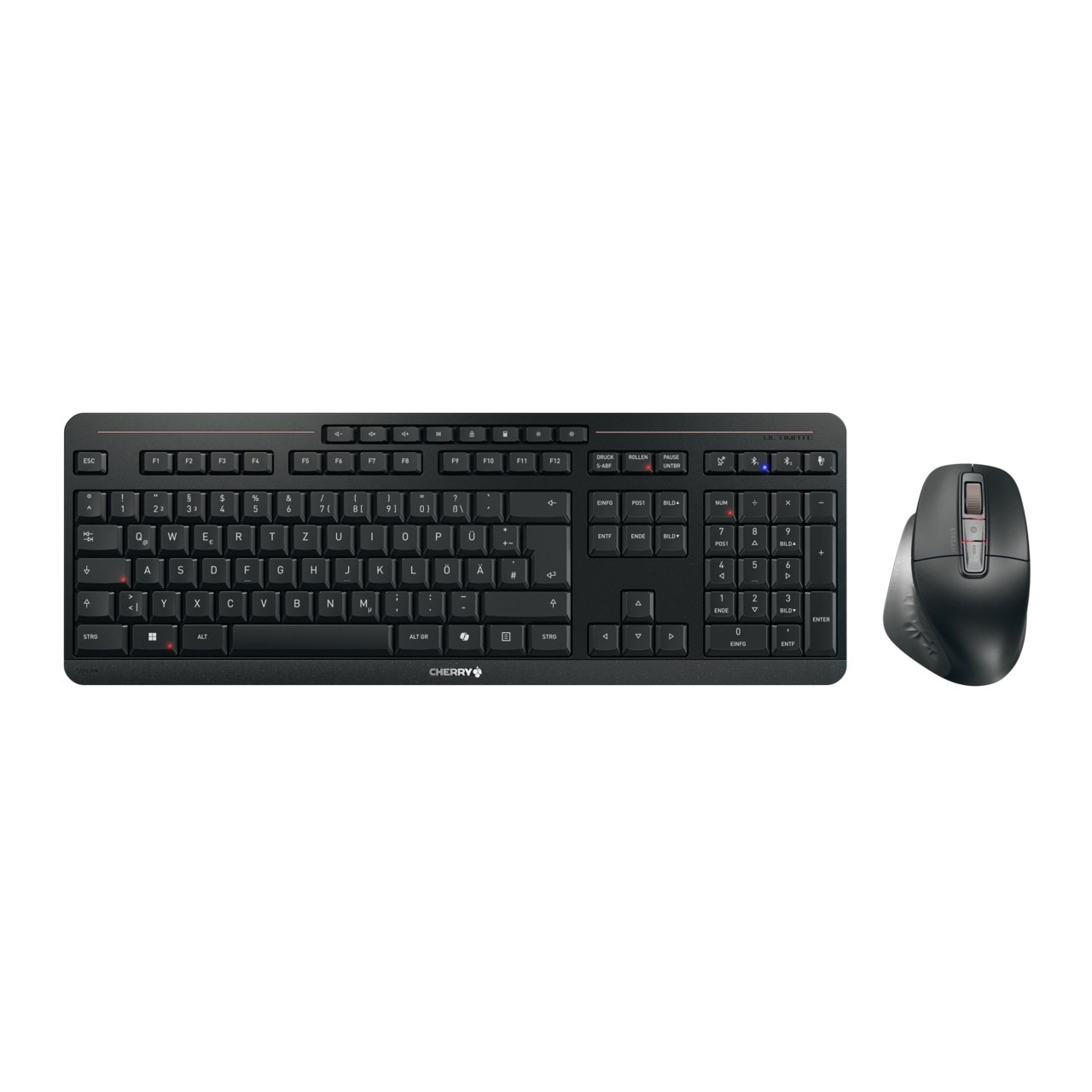Cherry Stream Desktop Ultimate Schwarz Maus-Tastaturkombination, kabellos, Bluetooth, 2.4 Ghz Empänger