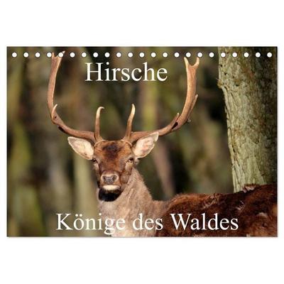 Hirsche - Könige des Waldes/Geburtstagskalender (Tischkalender 2027 DIN A5 quer), CALVENDO Monatskalender