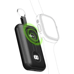 Goobay MagSafe Powerbank für Apple Watch, 2500mAh, USB-C, LED-Anzeige, Li-Ion, 5W, 1A, 5V, schwarz