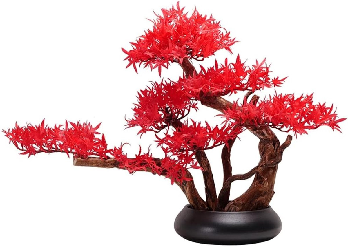 Realistische Kunstplant Bonsai voor Binnen Decoratie - Groen - Hoogte: 45 cm