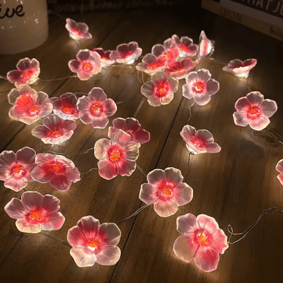 Inspire Curations 30 LED Pink Cherry Blossom Fairy String Lights festive Lantern 1m 10led battery