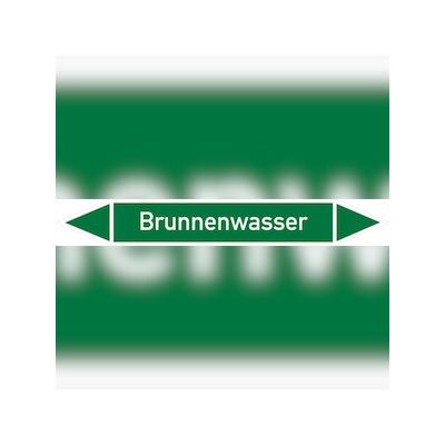 Rohrleitungskennzeichen Brunnenwasser - 100x15 mm Folie selbstklebend