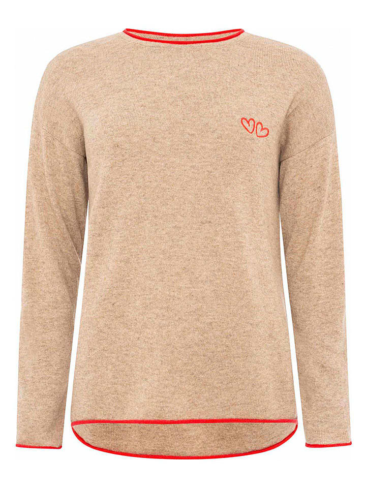 Zwillingsherz Pullover "Doppelherz" in Beige - L