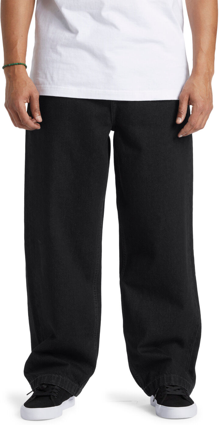 Weite Jeans DC SHOES "Worker", Herren, Gr. 32(M) / Länge 32(M), Länge 34, schwarz (schwarz tint), 80% Baumwolle, 20% Baumwolle, Jeans Weite Jeans schwarz tint 32(M) / Länge 32(M), Länge 34