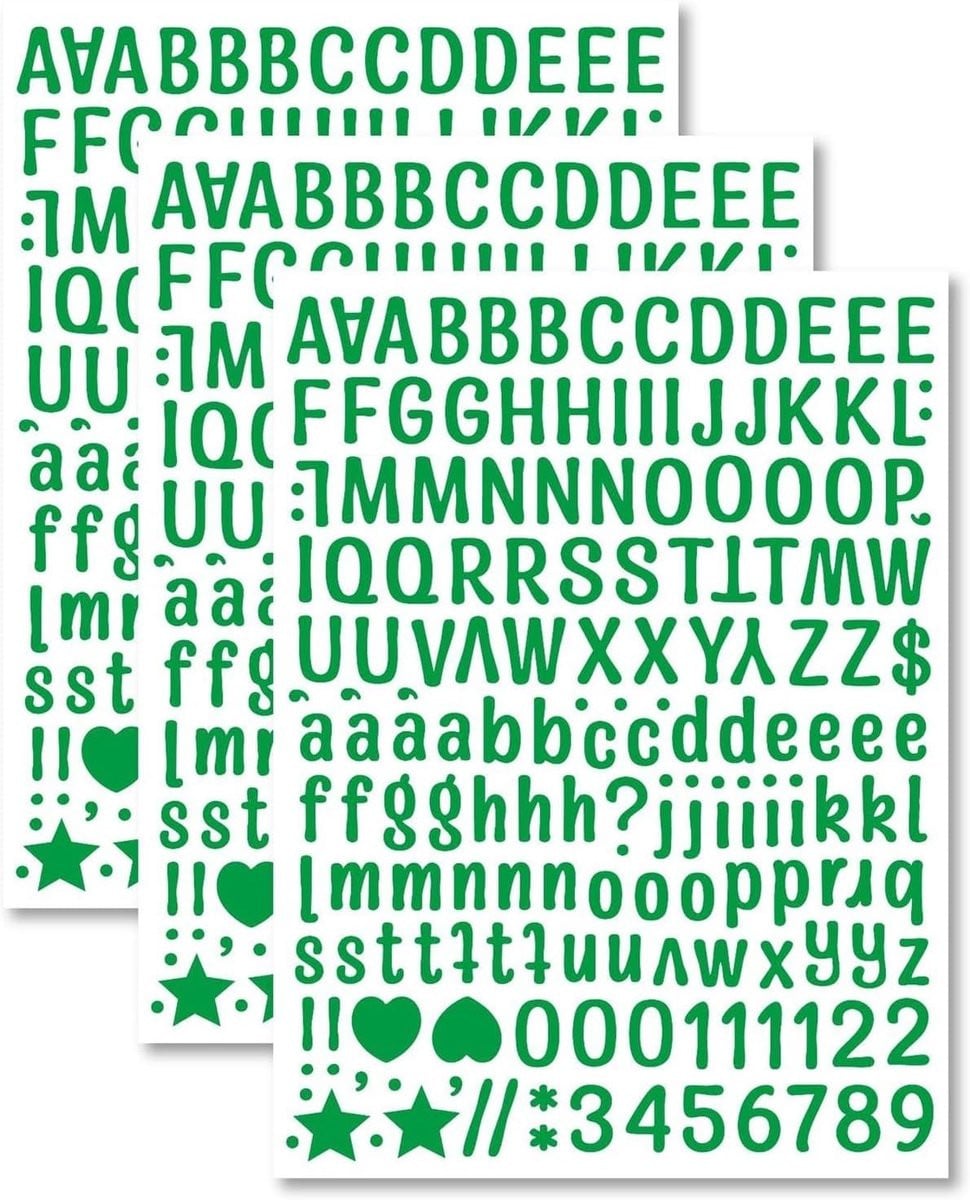 Zelfklevende gouden letterstickers en cijfers voor decoratie, 6 vellen vinyl