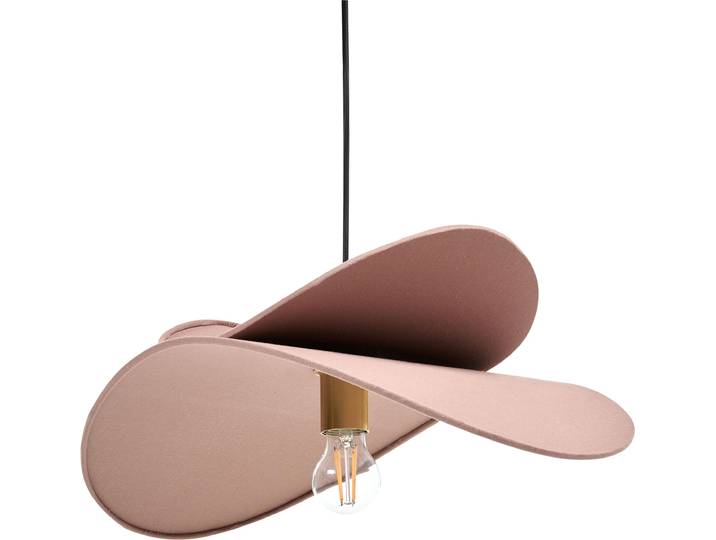 BELIANI Hängeleuchte Braun Stoffschirm Gewellt Glühbirnen-Optik Wellenform Langes Kabel Modern Beleuchtung Leuchte Esszimmer Schlafzimmer Wohnzimmer
