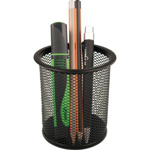 Helit Stiftehalter H2518195 the round network rund, Metalldraht, 1 Fach, schwarz