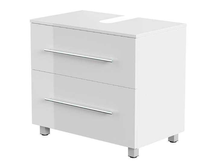 Meuble sous vasque Mondial 70cm Blanc/Blanc brillant