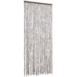 vidaXL Insektenschutz-Vorhang Taupe und Weiß 90x220 cm Chenille