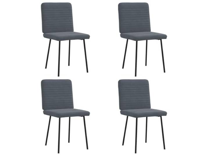 fsahslih Esszimmerstühle 4er Set Samt Polsterstühle Dunkelgrau Bequeme Sitzgelegenheit für Küche und Wohnbereich mit dichter Schaumstoffpolsterung sowie stabiler Konstruktion.