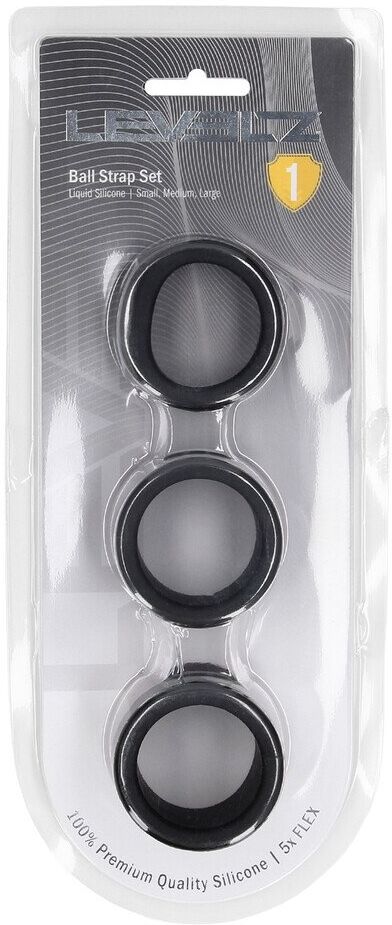 Levelz Ensemble de 3 sangles en silicone liquide - S/M/L - Noir