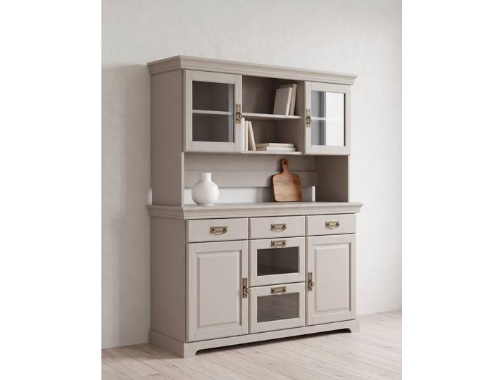 Buffet OTTO HOME Rügen , kaschmir, B:145cm H:168cm T:40cm, Massivholz, Schränke, Buffet, FSC zertifiziertes Massivholz, im Landhausstil