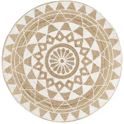 vidaXL, Teppich, Larryfurt (Weiss Blumenmuster) (120 cm)