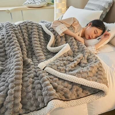 Uplift Picks Soft Coral Velvet Blanket Warm Fluffy Bed And Sofa Throw 4 150x200 Cm (59x79 Inch)
