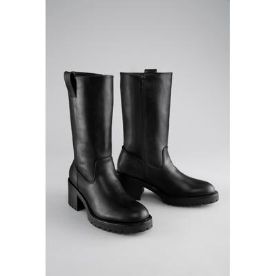 Stiefel ANISTON SHOES, Damen, Gr. 41, Textil, Normalschaft, schwarz, Lederimitat, Basic, Schuhe Stiefel, Klassik-Boots mit Innen-Reißverschluss