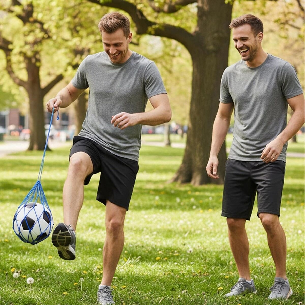 INF Fußball-Trainingsnetzbeutel – Verstärktes Polypropylen-Netz mit Taillengurt, 60cm x 30cm Schwarz