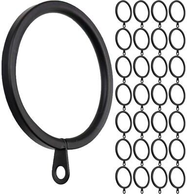 Meriville 2-Inch Inner Diameter Metal Flat Curtain Rings with Eyelets