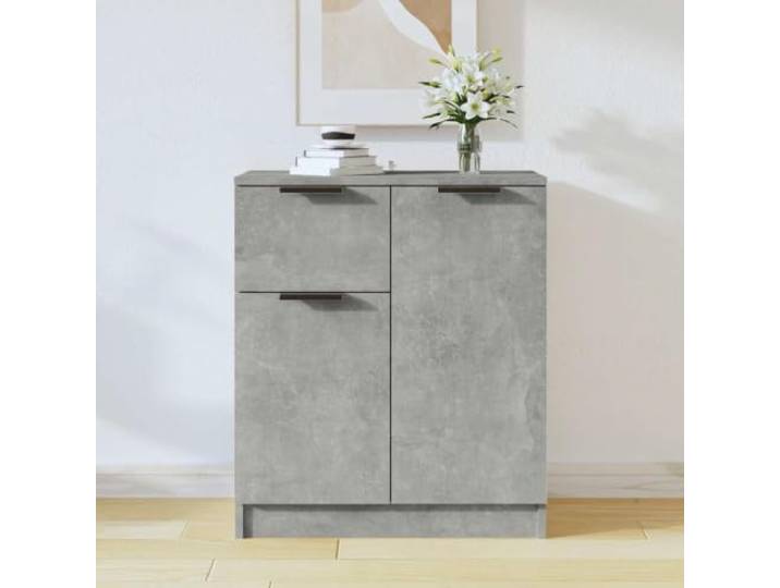 HEFZGDB Sideboard Betongrau 60x30x70 cm aus Holzwerkstoff mit glatter Oberfläche, modernes Sideboard zur Raumerweiterung mit robuster Oberplatte, stabiles und minimalistisches für mehr