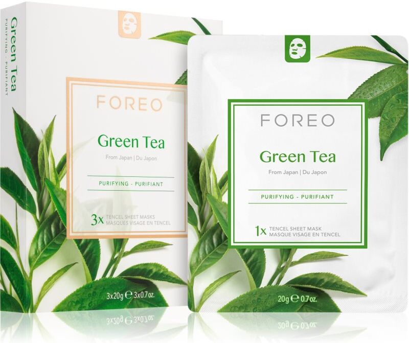 FOREO Farm to Face Sheet Mask Green Tea soothing sheet mask for combination skin 3x20 g
