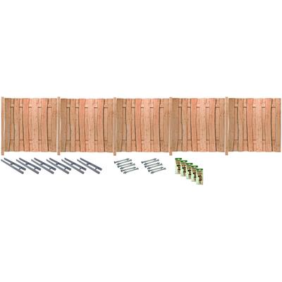 Sichtschutzelement TETZNER & JENTZSCH "LAKEWOOD 3", beige (natur), H:180cm, Edelstahl, Massivholz, Zaunelemente, Rustikale Optik dank Fertigung aus Bonanzabohlen