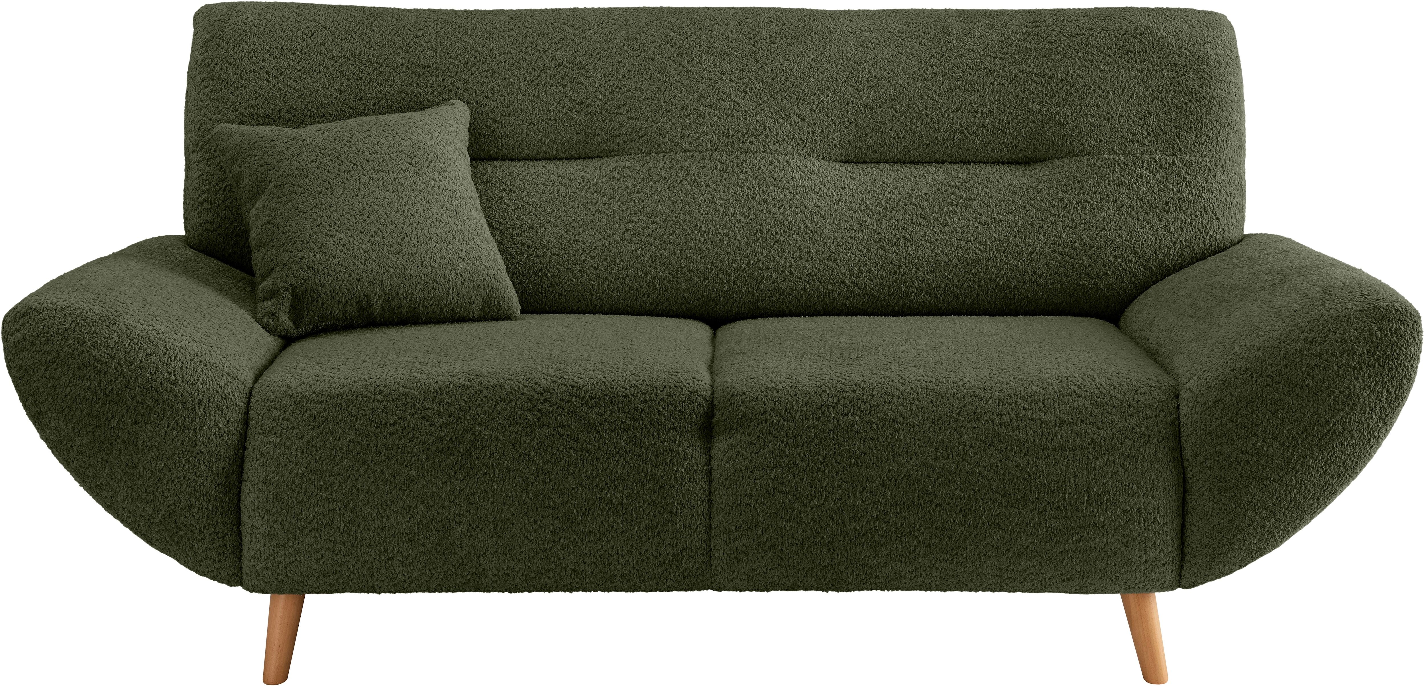 Polstergarnitur HOME AFFAIRE "DRAGO Set 3-2-1, zeitlose Garnitur, bodenfrei, Holzfuß", moosgrün, moosgrün, Set 3-2-1,moosgrün, Sitzmöbel-Sets