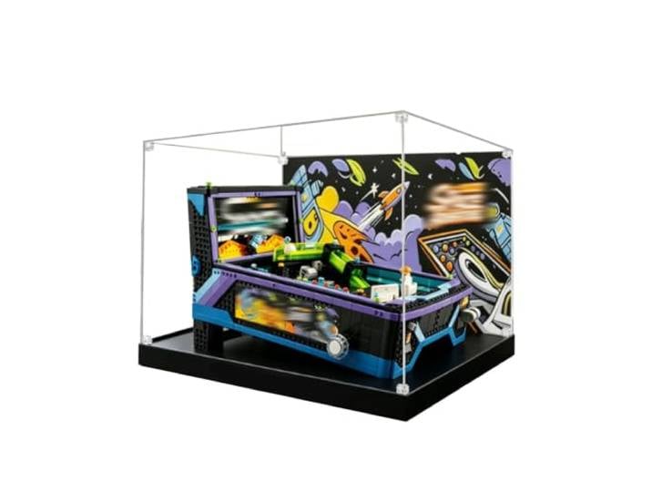 Acryl-Vitrine für Lego 11374 Flipper-Maschinen-Set (nur Box) Acryl Vitrine Speziell für Lego 11374 Flipper Maschine Set, Staubdichte Box Kompatibel mit Lego 11374