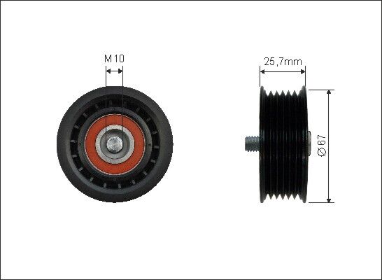 Caffaro Spannrolle, Keilrippenriemen 500010 Für Vw