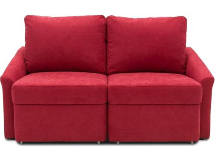 DOMO. collection Sofa Relax, Schlaffunktion, rot 2 Sitzer mit Schlaffunktion, praktisches Boxspring Sofa mit Gästebettfunktion und klassischem Design, 168x96x86 cm (BxTxH)