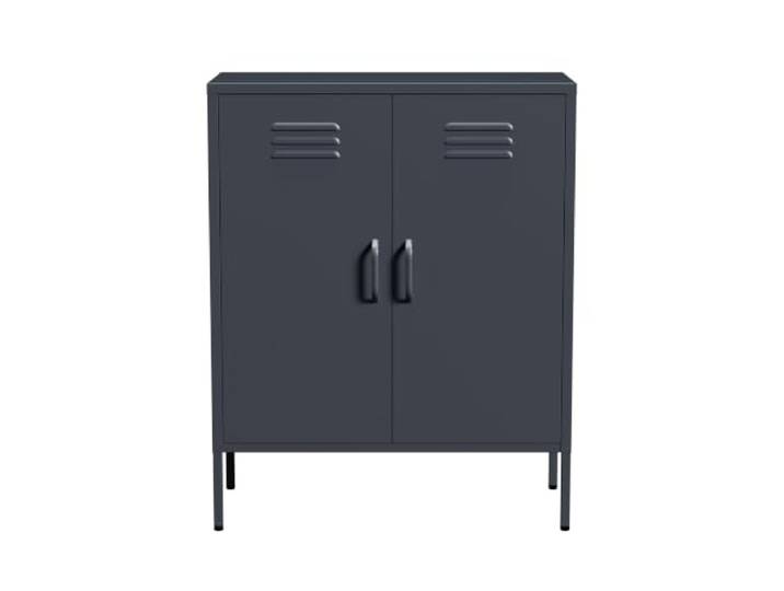 Lendo Online Metall Sideboard – Industrieller Aufbewahrungsschrank für Wohnzimmer – 80x40x100 cm – Kommode - Pulverbeschichtet Stahl (Anthrazit)