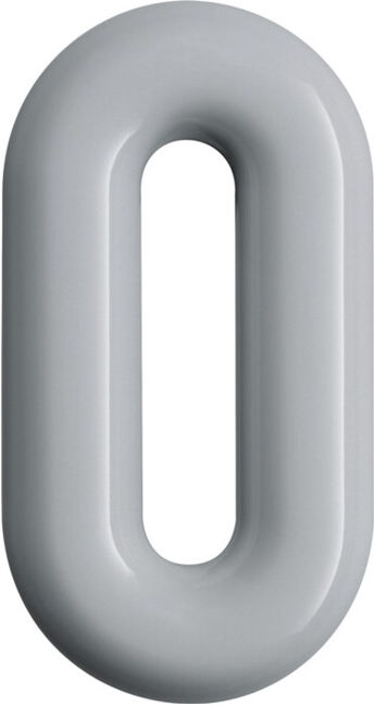 HEWI Numéro de maison Numéro 0 Polyamide spécial 97 gris clair 165mm D.33mm (702.165.0 97)
