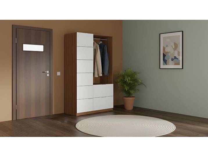 Armoire penderie sur mesure Pickawood Mélaminé premium Noyer