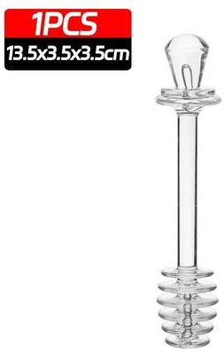 Inspired Living CrystalClear Glass Honey Stirrer & Coffee Mixing Stick a 1pcs