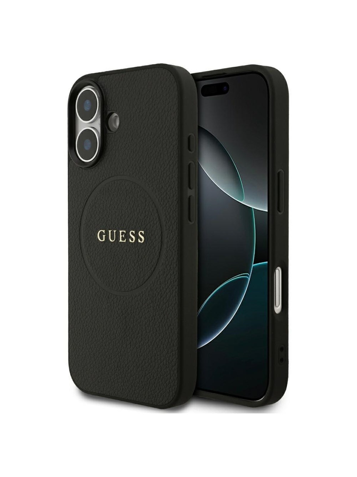 GUESS Grained Ring MagSafe case for iPhone 17 - black