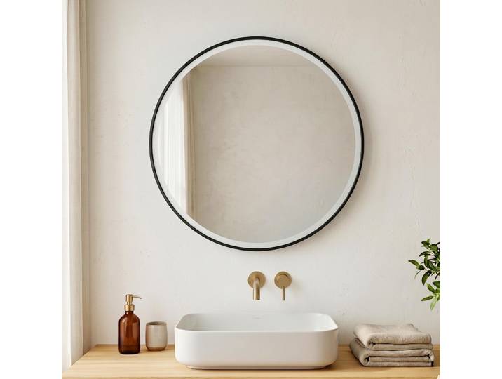 Miroir rond 70 cm avec cadre en fer