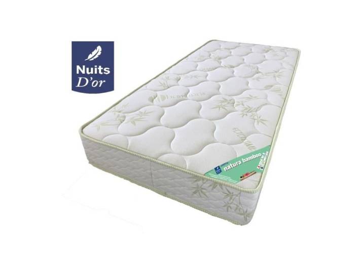 Natura Bamboo Matelas Densité 35 Kg/m3 - Hauteur 21 Cm - Soutien Ferme - Orthopédique (140x200)