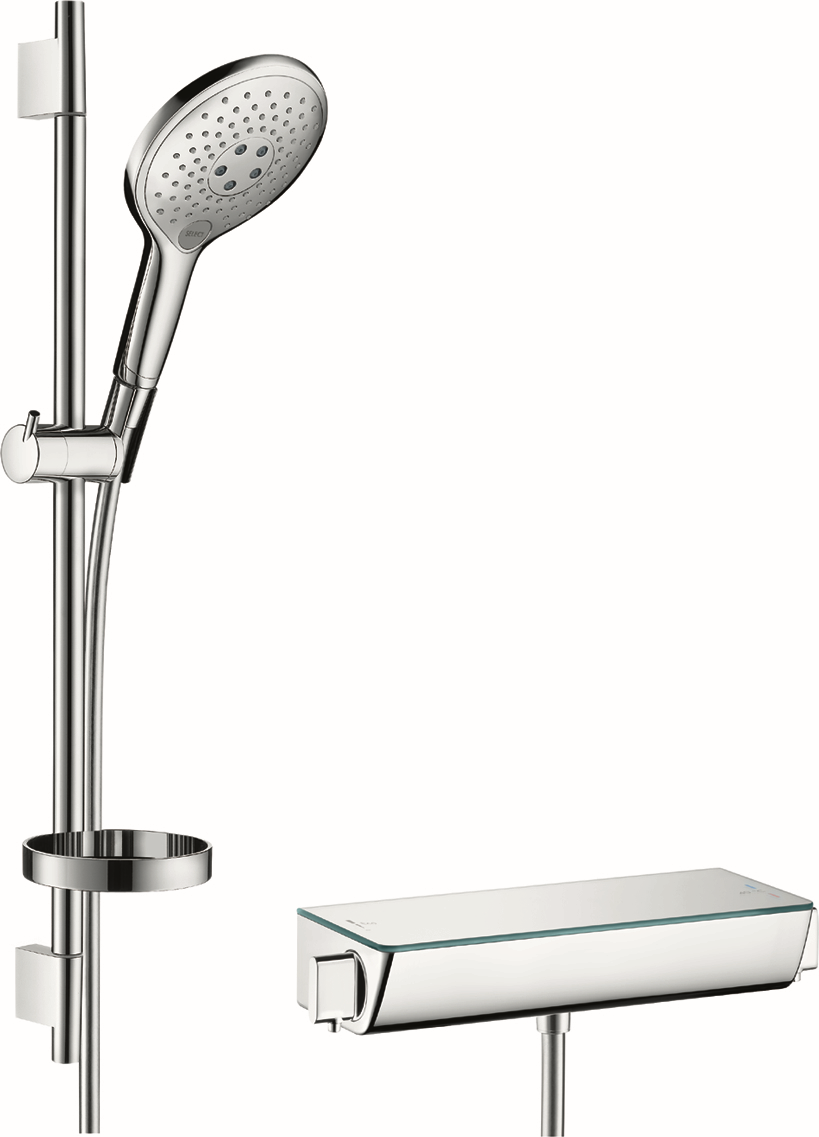 Hansgrohe ensemble de douche Ecostat Select 150 2703600 chromé , DN 15, barre 65 cm, avec thermostat de douche