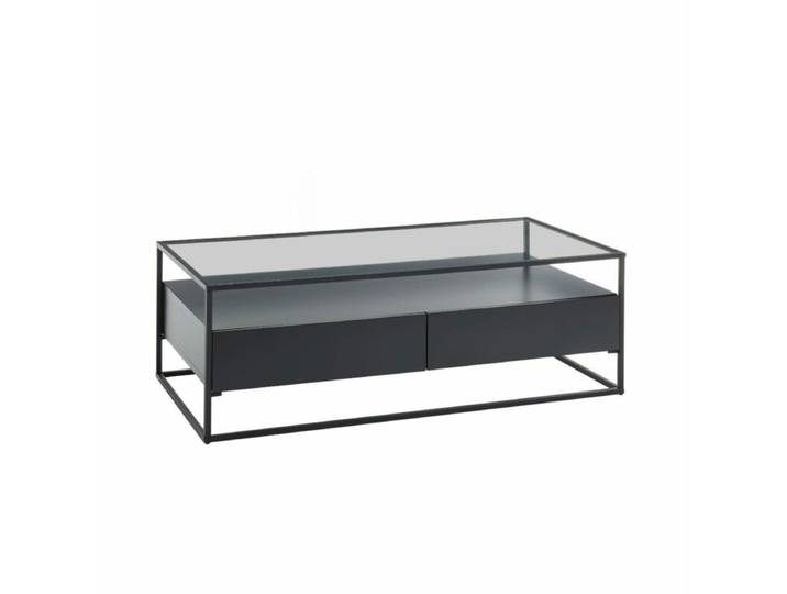 Trendstore Evora Couchtisch mit Glastischplatte - Dekor schwarz