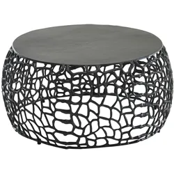 KADIMA DESIGN Couchtisch ASTLUX: Aststruktur, lackiertes Aluminium, handgefertigt, Anti-Rutsch-Noppen, Ablagefläche.