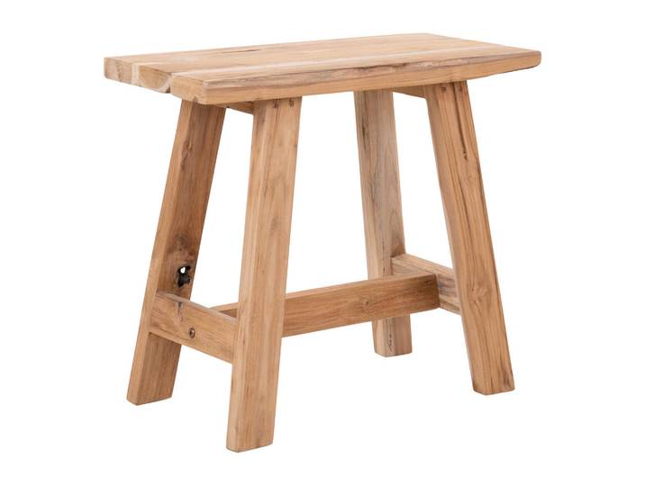 Mid.you Hocker Barcelona, Teak, Holz, Teakholz, massiv, Holz, rechteckig, 50x45x25 cm, Wohnzimmer, Hocker, Sitzhocker