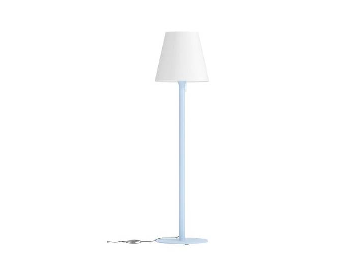 Garten Stehlampe „Belano“ – mit hellblauem Stahlgestell - Hellblau-Weiß - Luxusbetten24