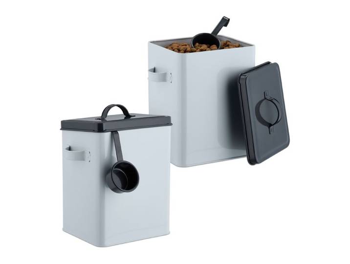 Relaxdays Futterbox mit Löffel 2er Set