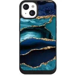 Nivocase Handyhülle für Apple iPhone 13 Hülle NIVOpure Case Schwarz Glitzer Look Marmor Trends (Apple iPhone 13), Smartphone Hülle, Schwarz
