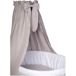 Mionido Textiles Set für Stubenwagen Musselin Uni Schleife, beige