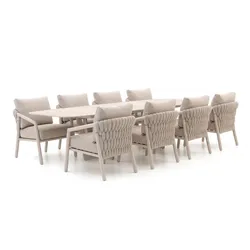 + 10 % Kassenrabatt | SUNS Sato/Palermo 280 cm Low Dining Gartenmöbel-Set 9-teilig