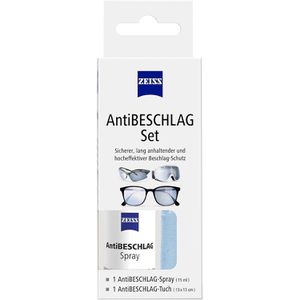 ZEISS Brillenreiniger 573916, AntiBeschlag Set, alkoholfrei, mit Antibeschlagwirkung & antistatisch, Putztuch & Spray 15 ml