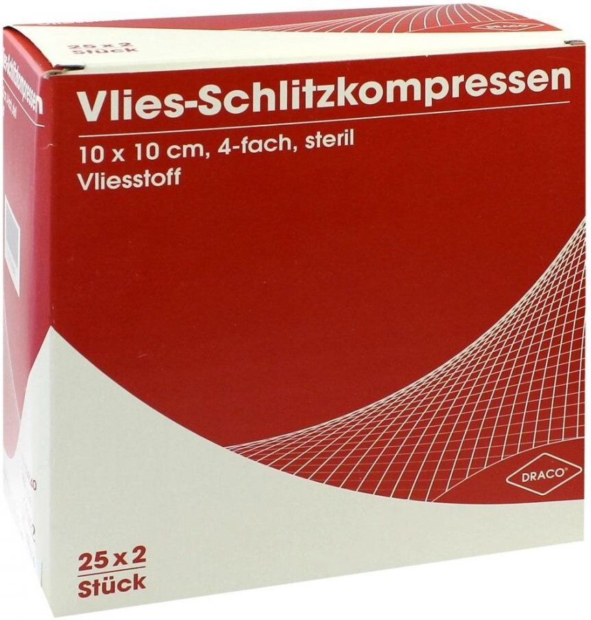 Schlitzkompressen Vlies 10x10cm 4fach steril 25X2stk
