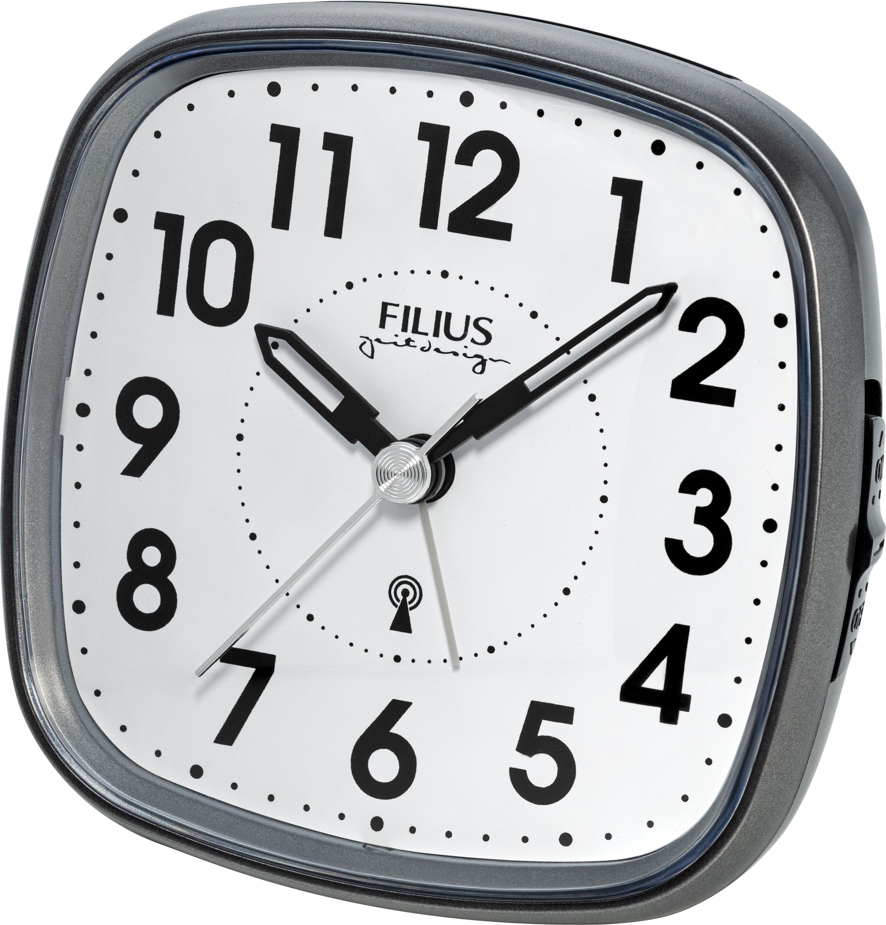 Funkwecker FILIUS ZEITDESIGN, grau, Wecker, Funkwecker, Schlafzimmer, Wecker, Beleuchtung, Weckwiederholung, Piepalarm